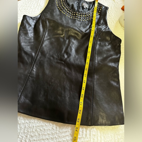 Genuine Leather - studded - zip back - soft leather  Neiman Marcus - Picture 4 of 8